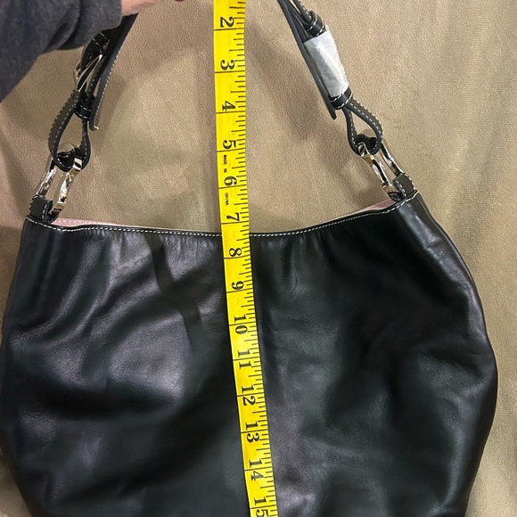 Tess Loriani, Milano New Leather & Suede Shoulder Handbag Cool Silver Hardware - Picture 14 of 16